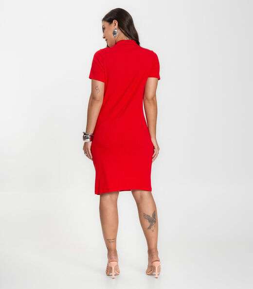 Vestido Feminino Canelado Infinita Cor Vermelho