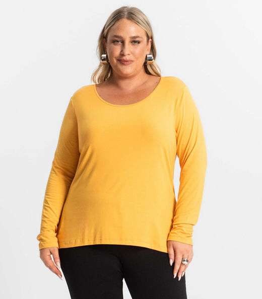 Image_Blusa Manga Longa Viscotorcion Secret Glam Amarelo