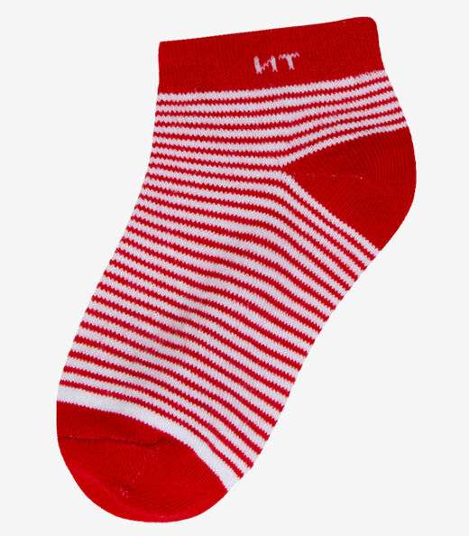 Kit 3 Pares De Meia Cano Curto Infantil Trick Nick Vermelho