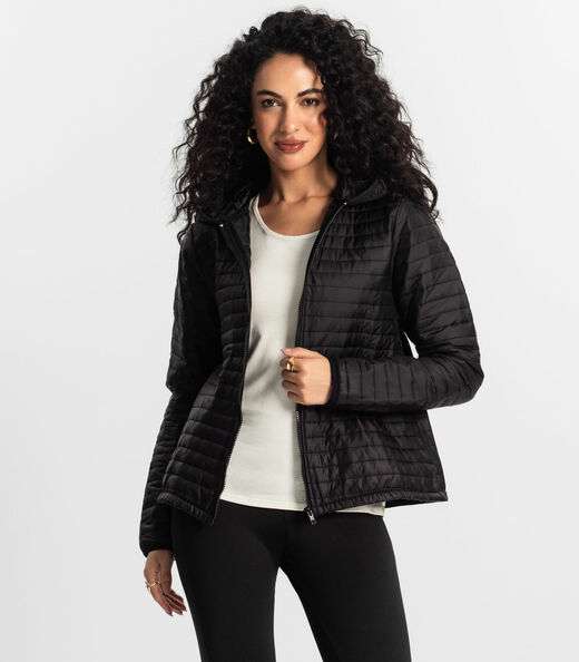 Jaqueta Feminina Com Capuz Rovitex Preto