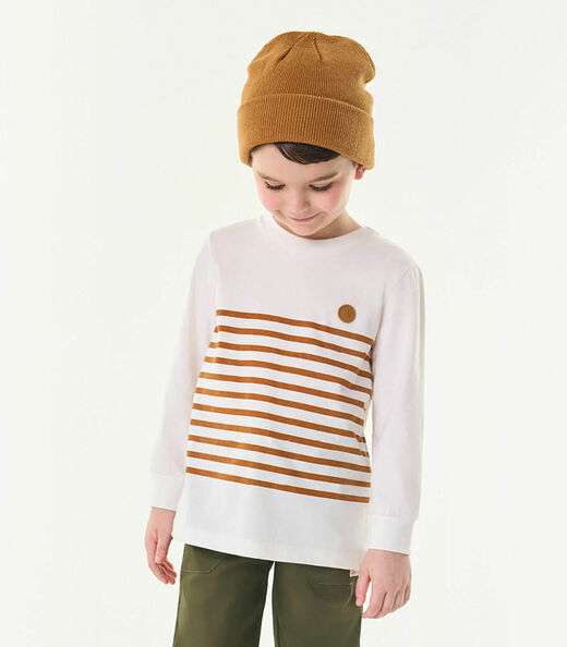 Conjunto Camiseta Manga Longa E Calça Trick Nick Bege