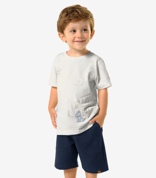 Image_Conjunto Infantil Camiseta Com Bermuda Trick Nick Bege