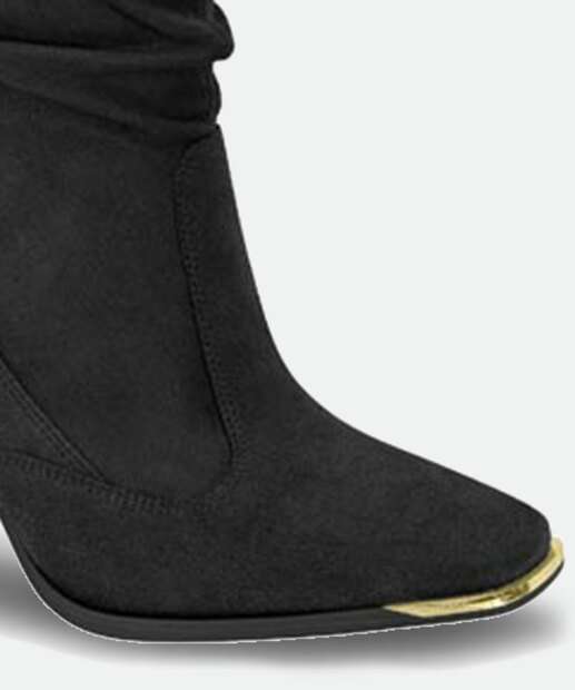 Bota Feminina Cano Curto Recorte Metalizado Vizzano