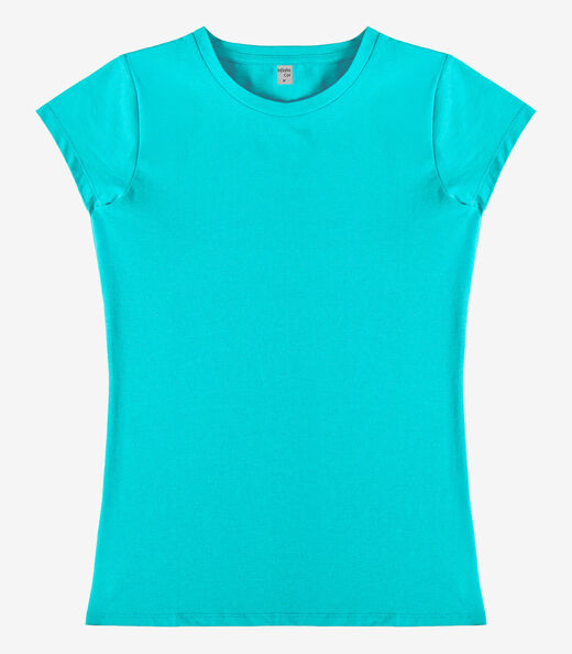 Blusa Feminina Básica Algodão Infinita Cor Azul