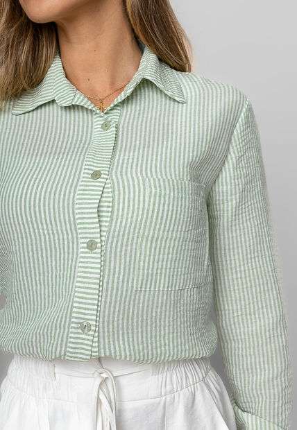 Camisão Listrado Alfaiataria Verde Salvatore