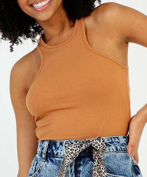 Blusa Regata Feminina Canelada Nadador Marisa 