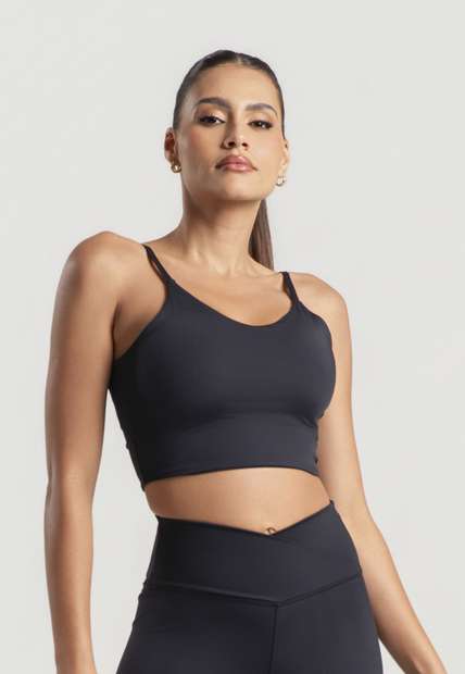 Top com Alças Finas Reguláveis Preto Wemood