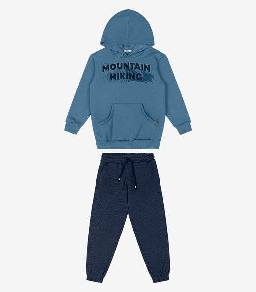 Conjunto Blusão Com Capuz e Calça Trick Nick Azul
