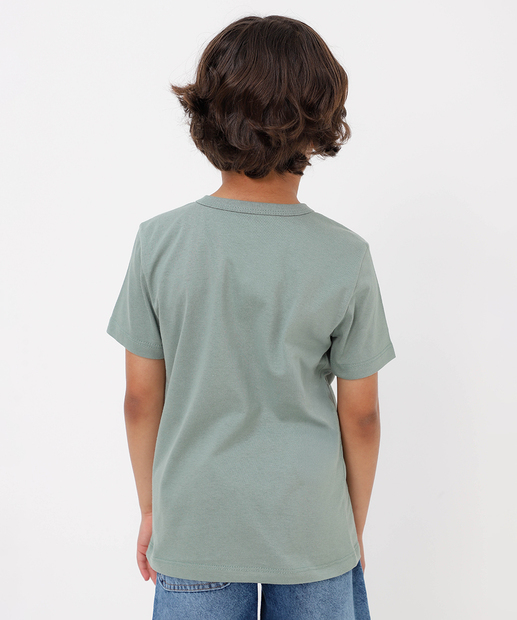 Camiseta Infantil Estampa MR Tam 4 a 10 Verde
