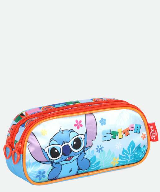 Estojo Escolar Infantil Stitch e Angel Disney