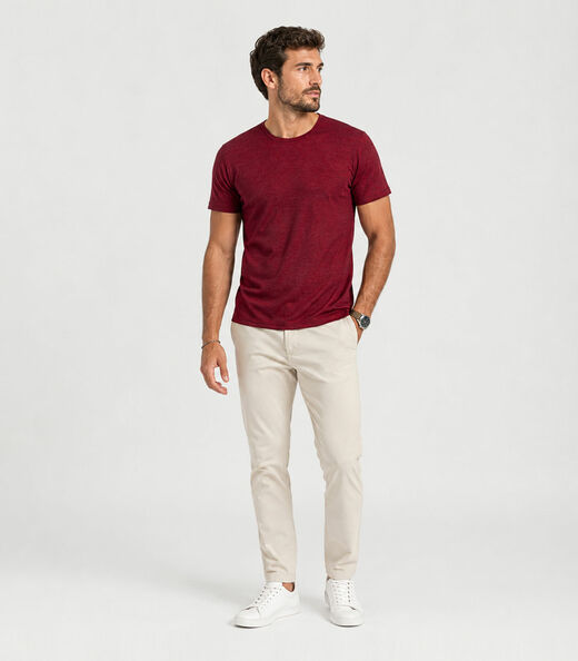 Camiseta Masculina Básica Em Malha Rover Select Vermelho