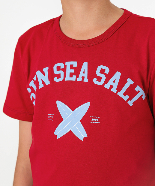 Camiseta Juvenil Estampada Marisa Tam 10 a 16 Vermelho