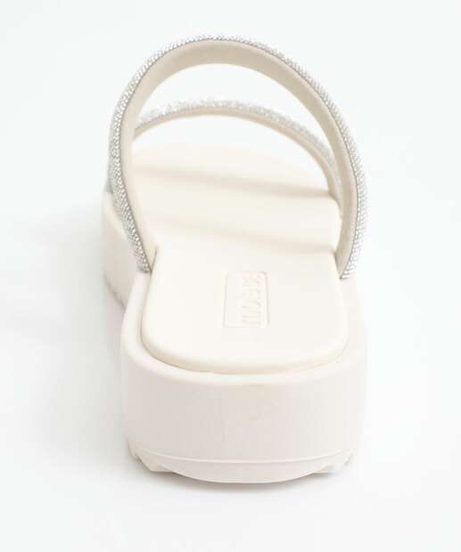 Tamanco Feminino Flatform Tiras Moleca Branco