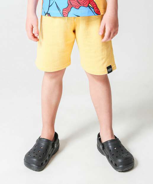 Bermuda Infantil Moletinho Básica Marisa Tam 4 a 10 Amarelo