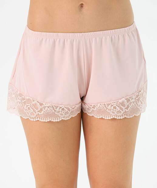 Baby Doll Recorte Renda Alças Finas Marisa Rosa