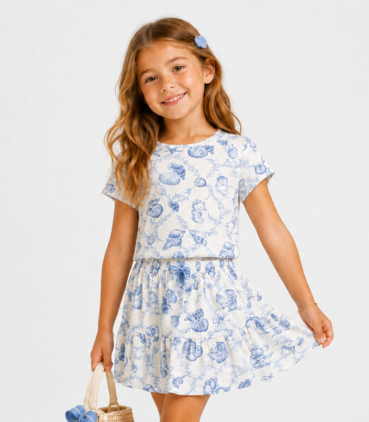 Image_Conjunto Infantil Menina Saia e Blusa Select Bege