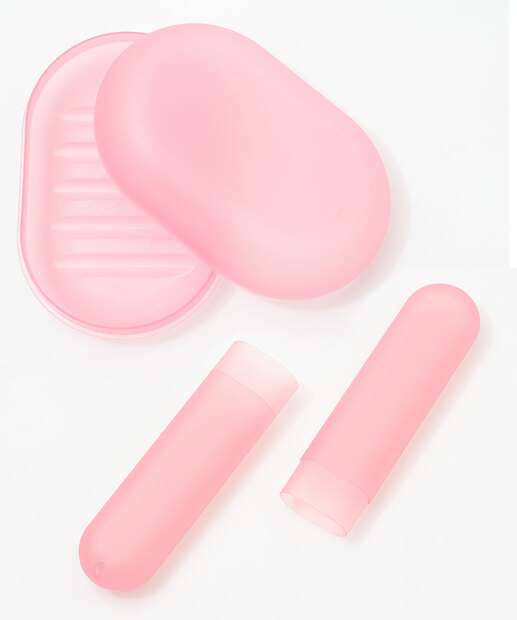 Kit de Viagem Feminino 5 Peças Hello Kitty Rosa