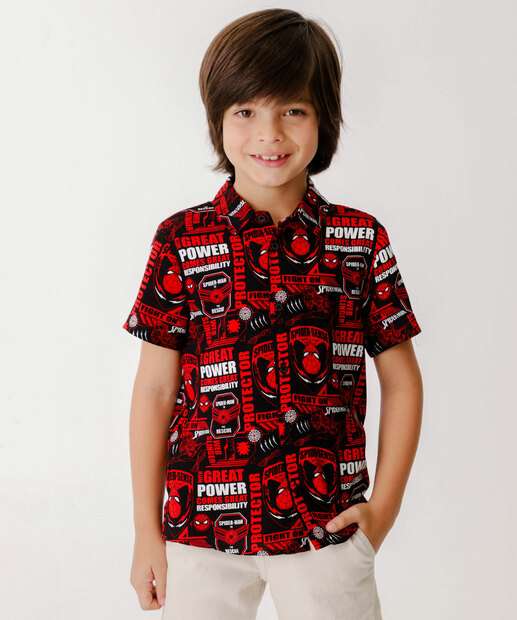 Image_Camisa Infantil Homem Aranha Tam 4 a 10 Vermelho