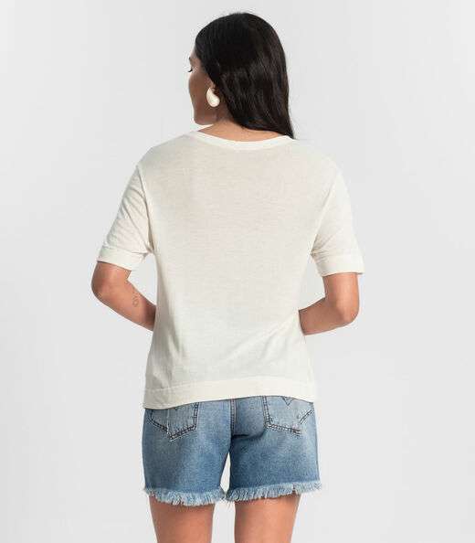 Blusa Feminina  Visco Tricot Rovitex Bege