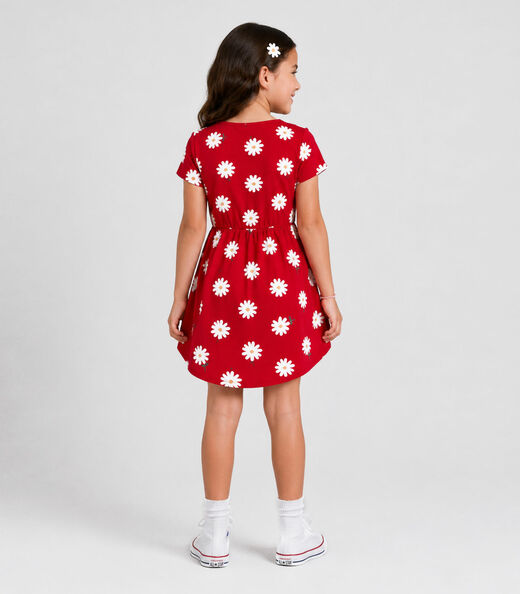 Vestido Curto Infantil Estampado Select Vermelho