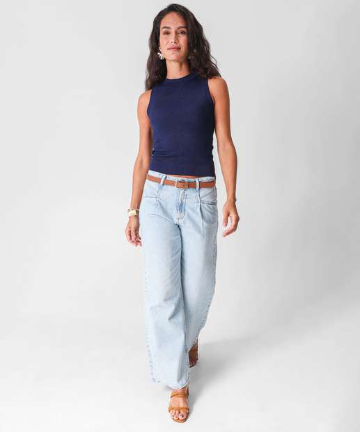 Blusa Regata Feminina Lisa Marisa Azul