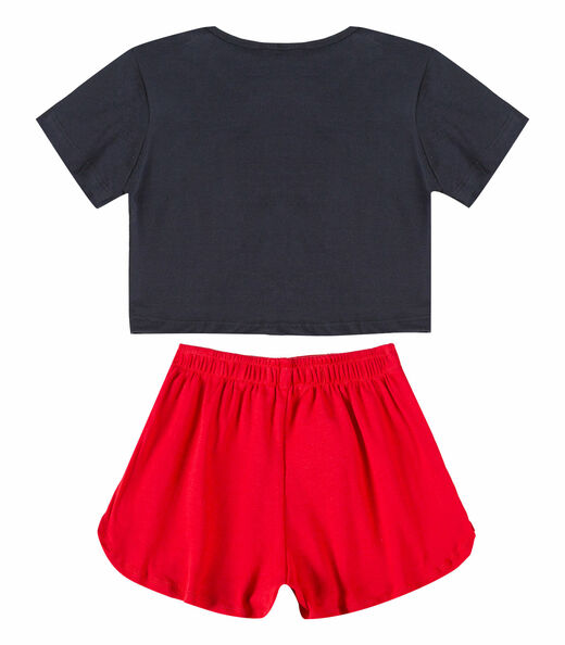 Conjunto Feminino Infantil Blusa E Short Select Preto