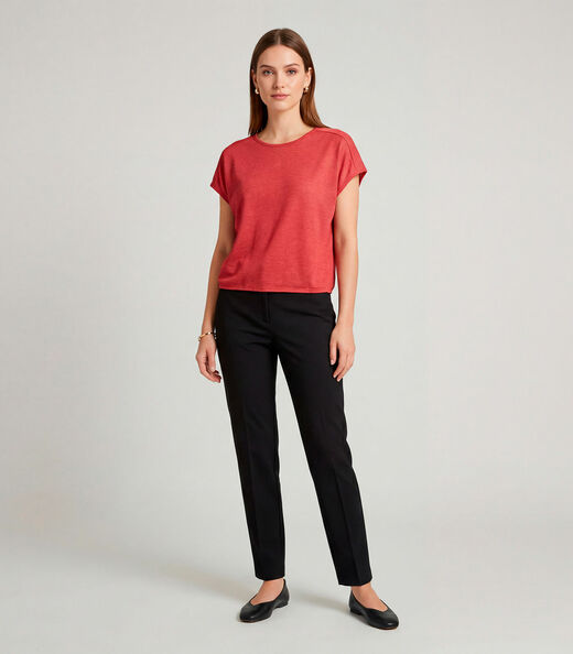 Blusa Feminina Recorte Na Costa Infinita Cor Laranja