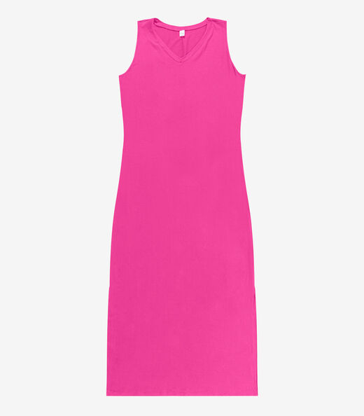 Vestido Longo Plus Size Infinita Cor Rosa