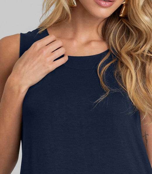 Vestido Midi Feminino em Malha Visco Dianna Azul