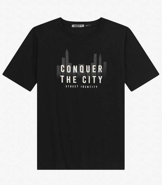 Camiseta Juvenil Masculina em Meia Malha Minty Preto