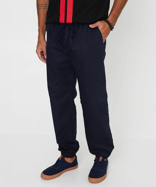 Calça Masculina Jogger Cargo Sarja Azul