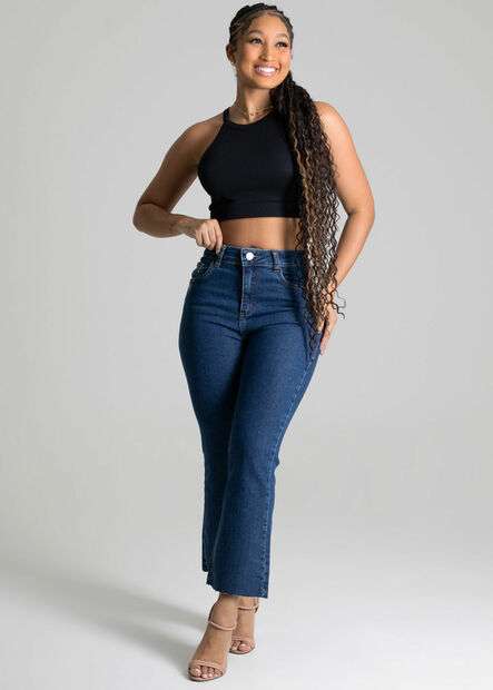 Calça Jeans Sawary Cropped Flare - 277419