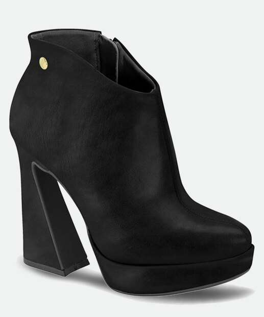 Bota Feminina Ankle Boot Salto Grosso Meia Pata Vizzano