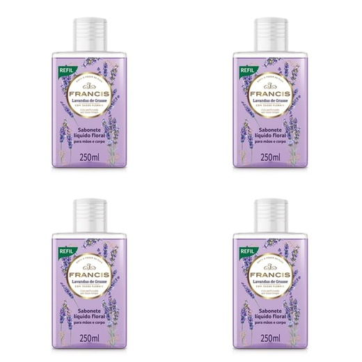 Image_Kit c/4 Sabonetes Liquido Francis Refil 250ml Lilás