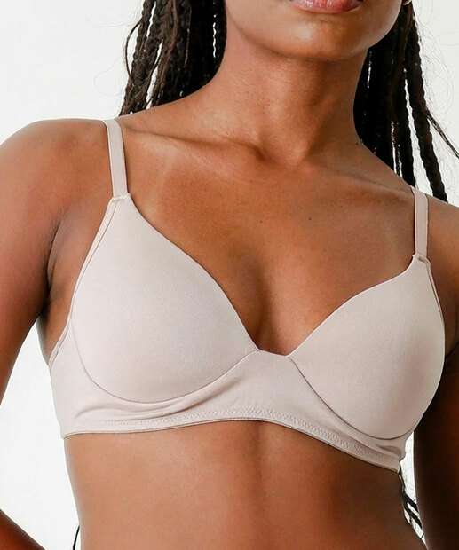 Sutiã Triângulo Com Bojo Marisa Bege