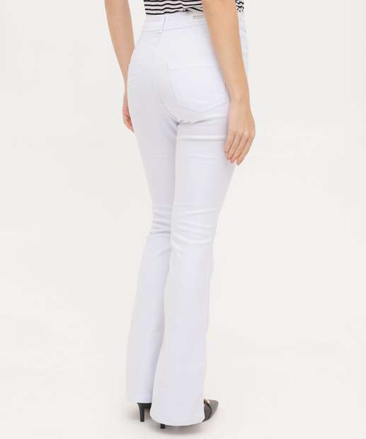 Calça Boot Cut Feminina Sarja Cintura Alta
