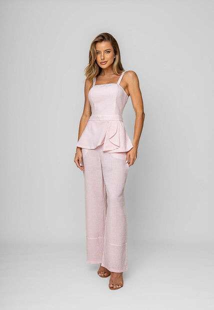 Regata Listrada Com Babado Rosa Salvatore