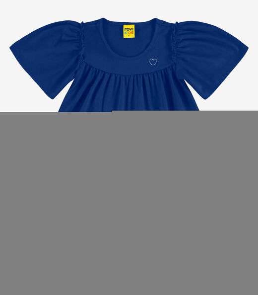 Vestido em Meia Malha Rovi Kids Azul