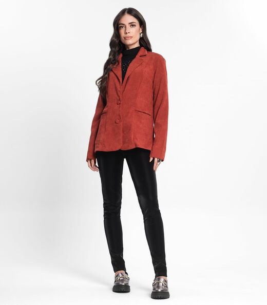 Blazer Feminino De Veludo Cotelê Misso Vermelho