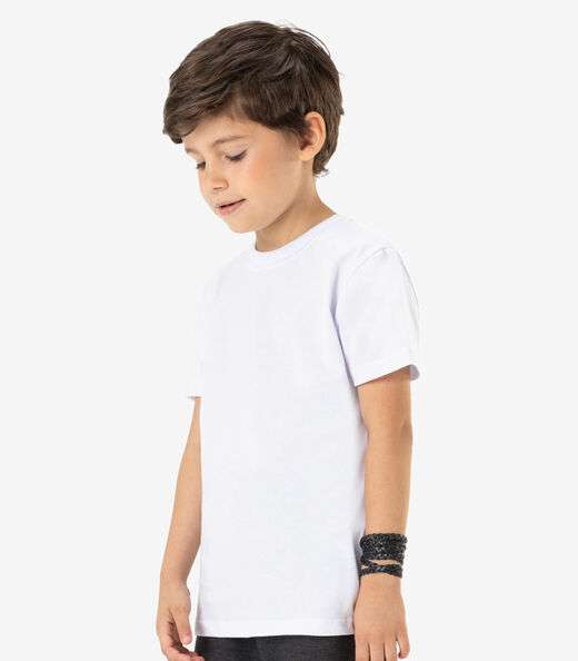 Camiseta Infantil Masculina Básica Rovitex Kids Branco
