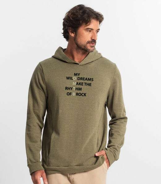 Blusão Masculino Moletom Com Capuz Diametro Verde