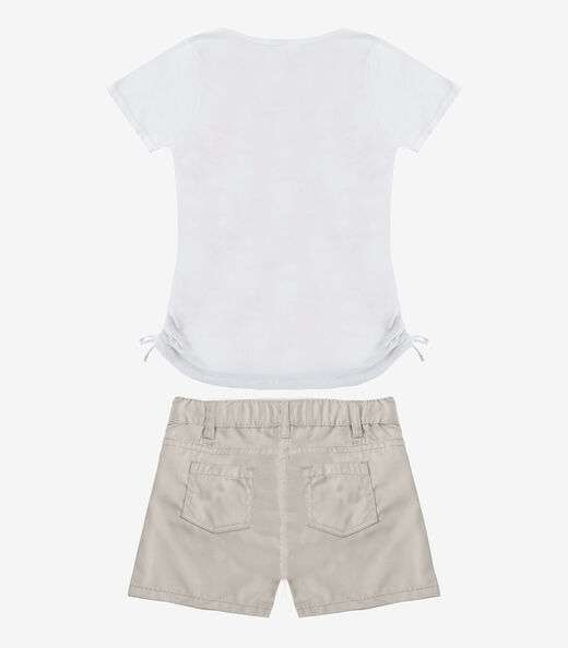 Conjunto Infantil Blusa Com Shorts Rovi Kids Marrom