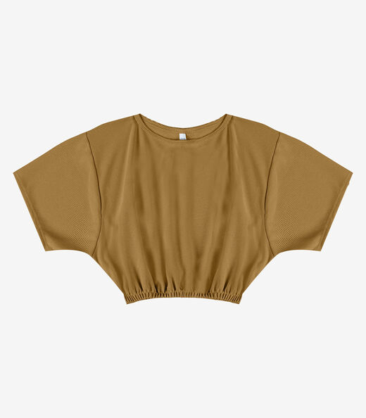 Blusa Feminina Elástico Na Cintura Infinita Cor Marrom