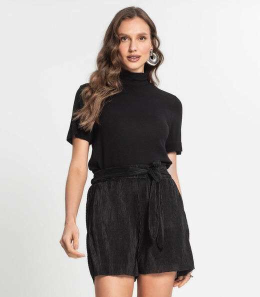 Blusa Feminina Gola Alta Endless Preto