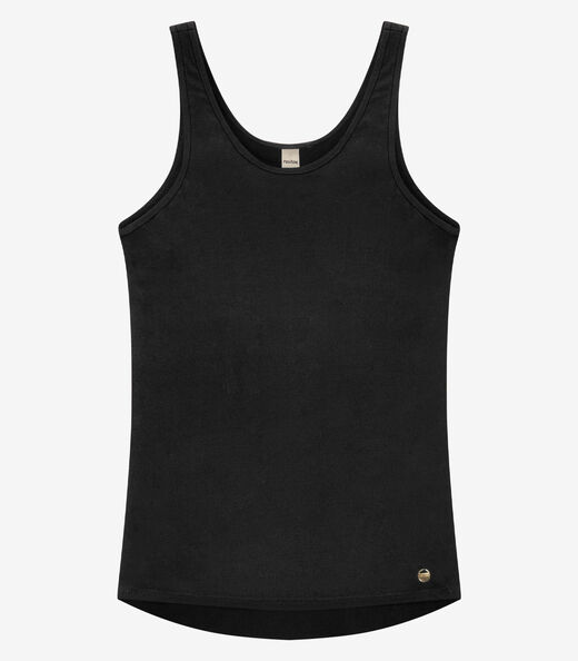 Regata Feminina Básica em Viscotorcion Rovitex Preto