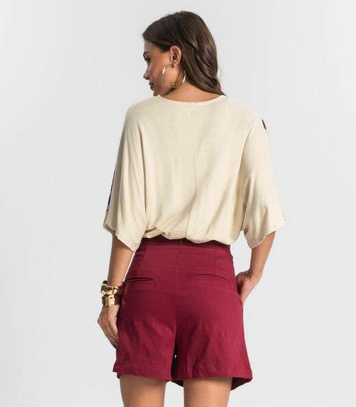 Blusa Feminina Com Manga Ampla Endless Bege