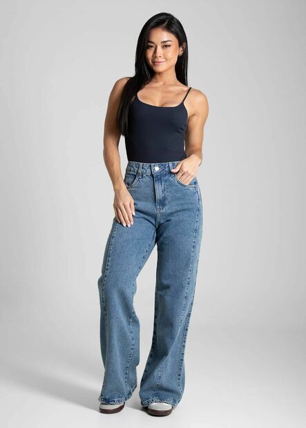 Calça Jeans Sawary Wide Leg Petit - 282191