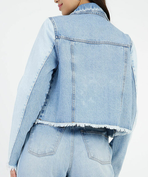 Jaqueta Feminina Jeans Recorte Marisa 