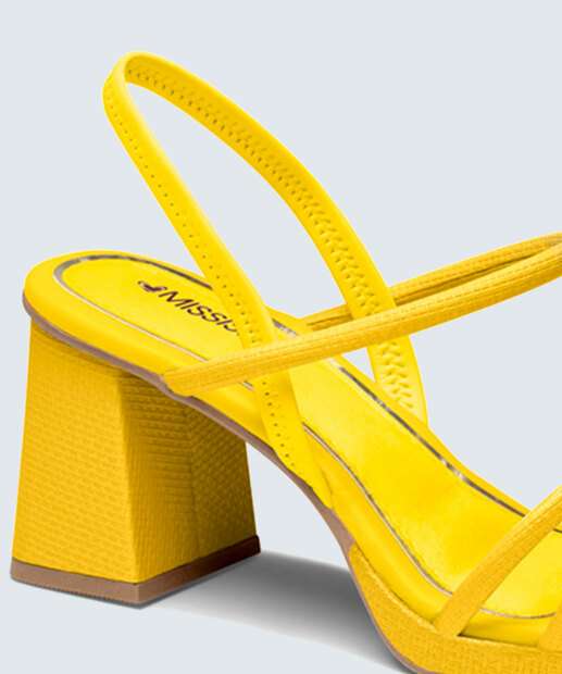 Sandália Salto Grosso Feminina Textura Mississipi 