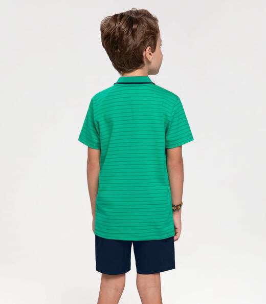 Bermuda Infantil Em Sarja Trick Nick Azul